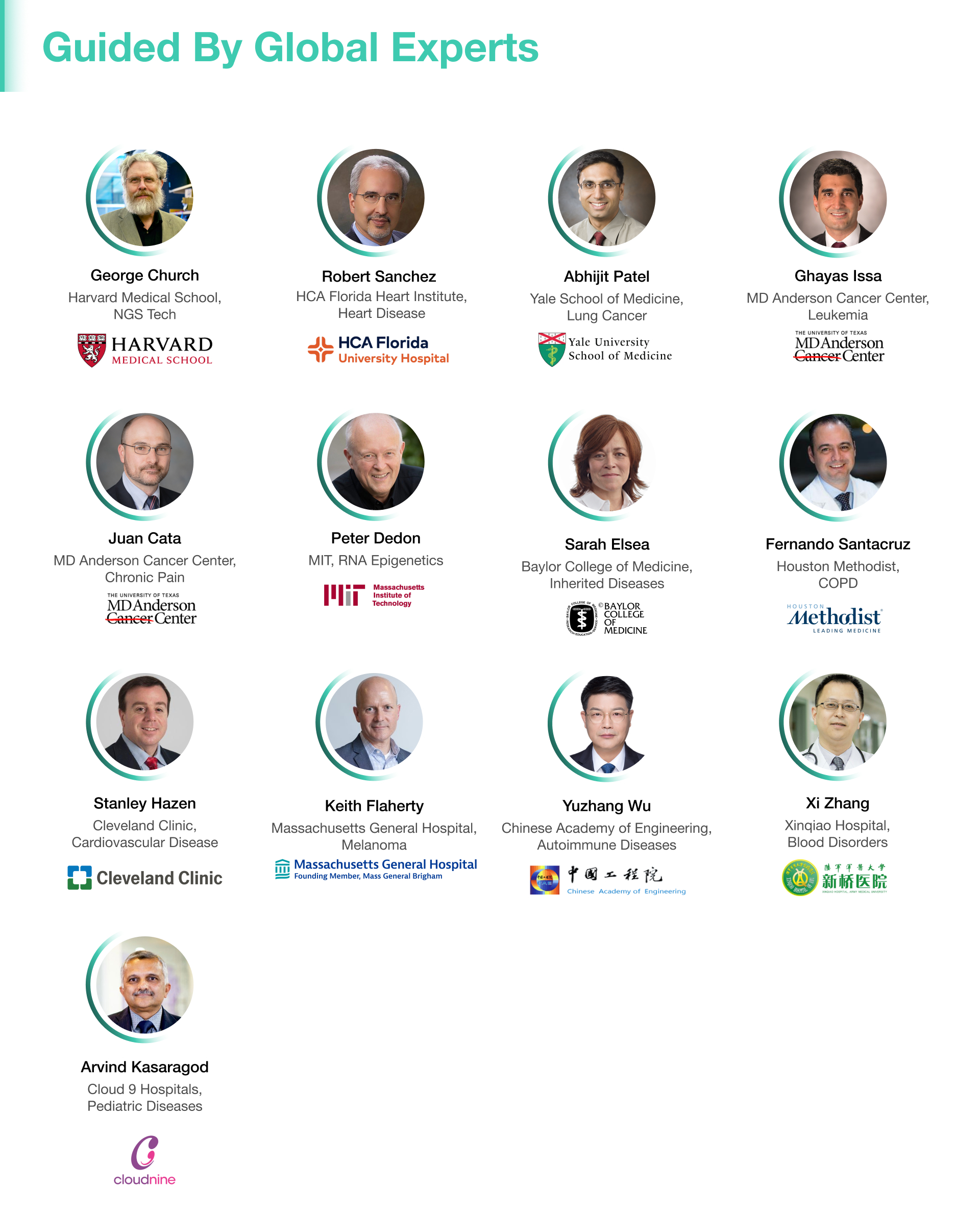 Guided By Global Experts - Advisory board of world-class clinicians, researchers, and innovators